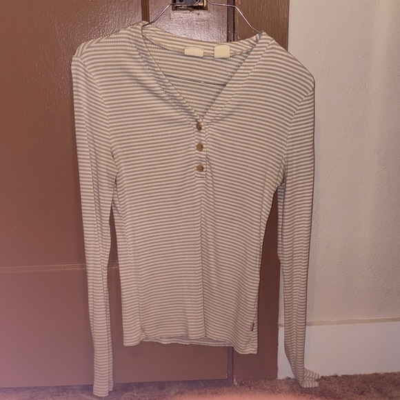 Levi's Tops - Levi's Cream Striped Long Sleeve Top